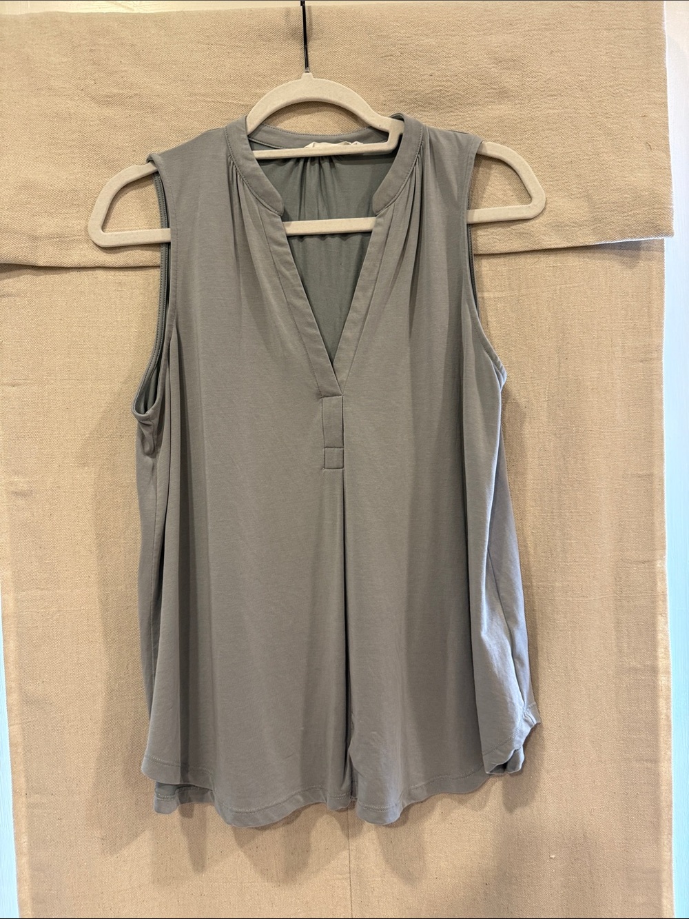 Lush Sleeveless V-Neck Camisole - Light Gray